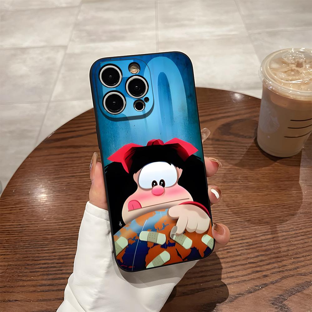

Cartoon Mafalda Cute Phone Case For Iphone 16 Pro Max 14 12 15 Plus 17 Pro Max 13 Pro 11 Xr X Xs 8 7 Plus Back Cover iPhoneXS Max