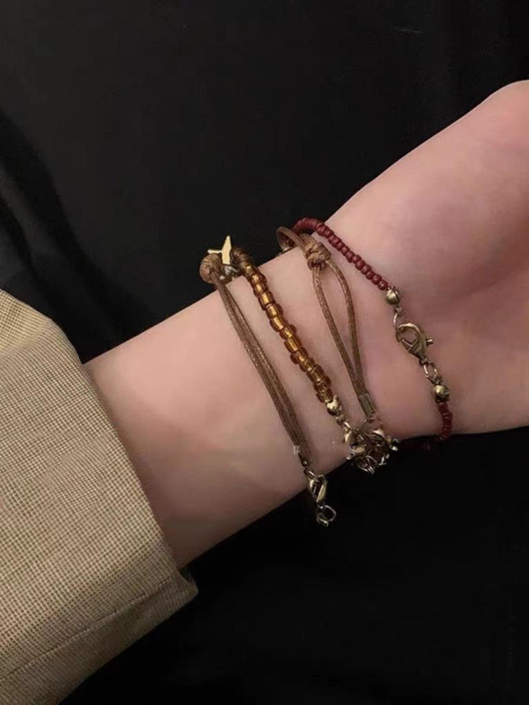 Luxury Vintage Chic Womens Beaded Bracelet With Crystal And Star Elements