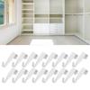 16pcs Door Hanging Hook Strong Bearing Capacity Stainless Steel Single Door Hanger for Cabinet Closet White