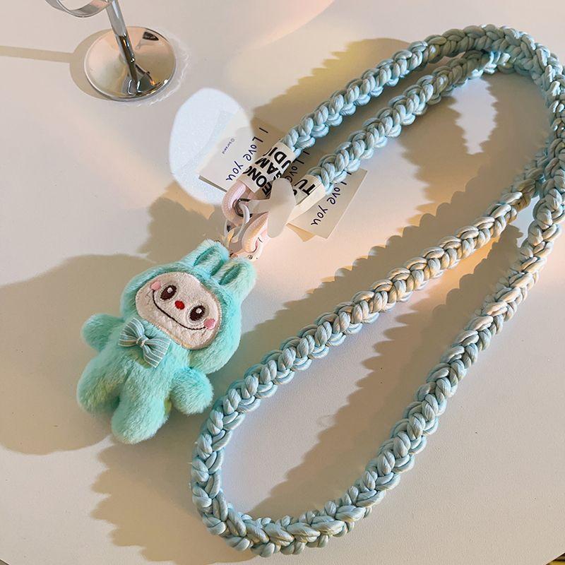 Cute White Canvas Doll Hanging Ornament Mobile Phone Hanging Rope Camera Hanging Rope