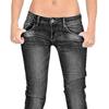 Casual Lady Jeans Mid Waist Plus Size Flare Design Denim Pants for Daily Wear