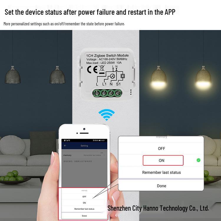 Tuya Zigbee Alexa-Enabled Smart WiFi Switch Module for Voice and APP Control