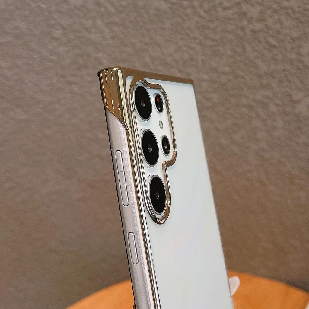 Luksusowe Galwanizowane Bezramkowe Cienkie Przezroczyste Etui Dla Samsung S25 S24 S23 Ultra S22 S21 FE Plus Note 20 10 Smukłe Przezroczyste Twarde Pokrowiec PC