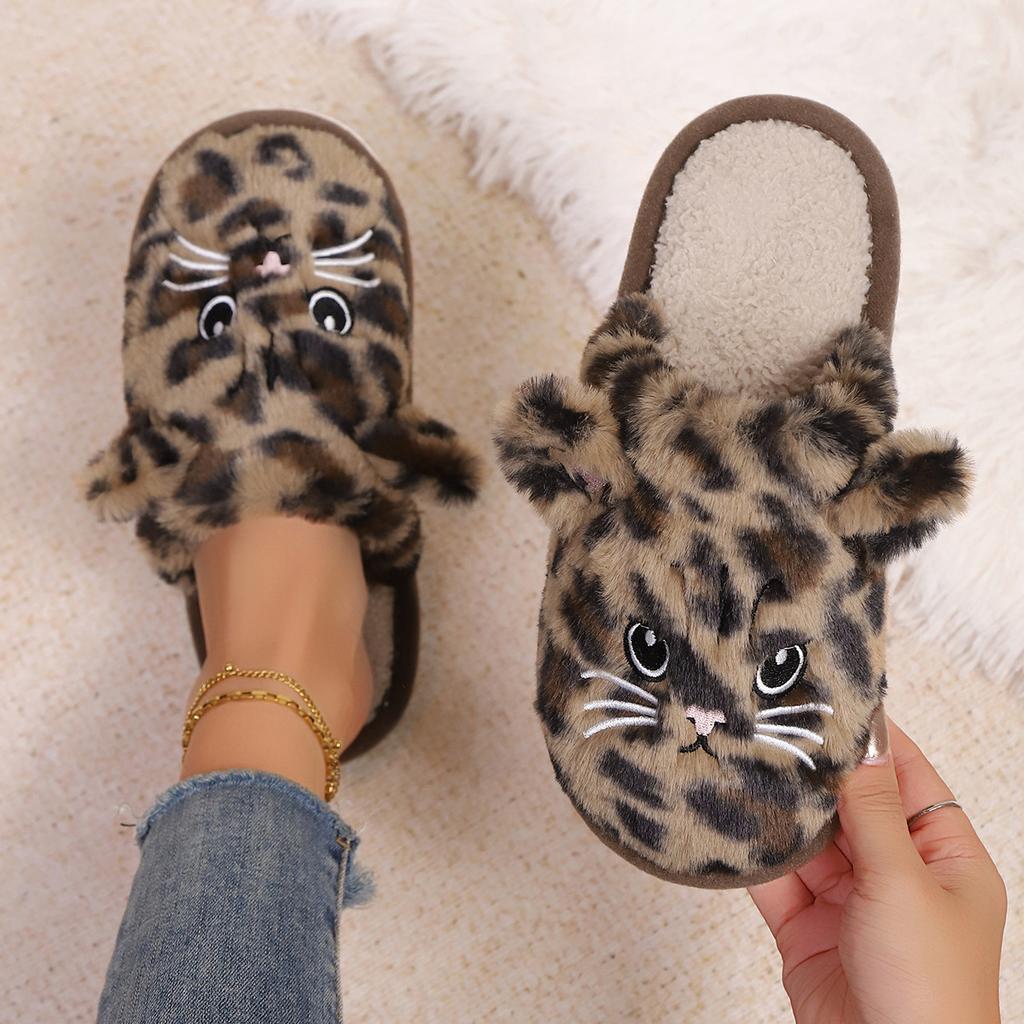 Damen Winterschuhe Warm Indoor Warme und Niedliche Katzen Hausschuhe