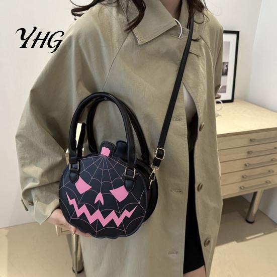 Jack-o'-Lantern Shoulder Bag Halloween Pumpkin Purse, Women Novelty Crossbody Bag, Spooky Casual Decor Handbag for Trick or Treat, Fall Parties