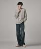 Beodeonteu Hairy Stripe Collar Knit [Light Brown]