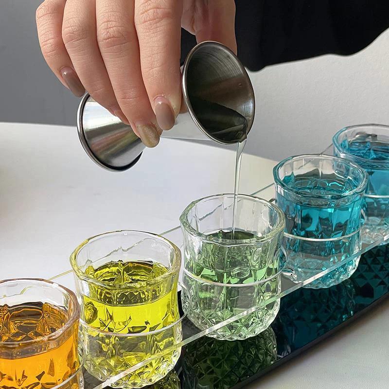 304 Stainless Steel Double-Ended Cocktail Measuring Cup (15/30ml Oz) With Rolled Edge 30/60ml Measuring Glass