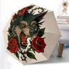 1pc Wolf Roses Automatic Folding Umbrella Portable Collapsible Design, 8-Rib Iron Frame, Durable Fabric193