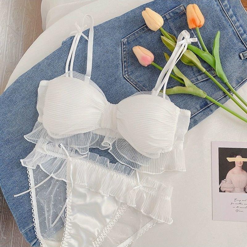 Japanese sweet underwear women's small breasts gather without steel rings to close secondary breasts to prevent sagging pure desire girl style bra