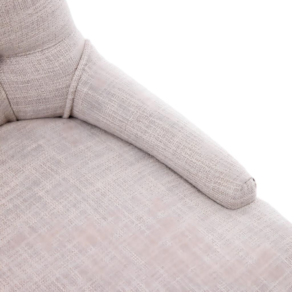 Dining Room Fabric Armchair with KD Legs and Decorative Rivets - Assemblable Upholstered Chair, Modern Design, 2-Piece Set