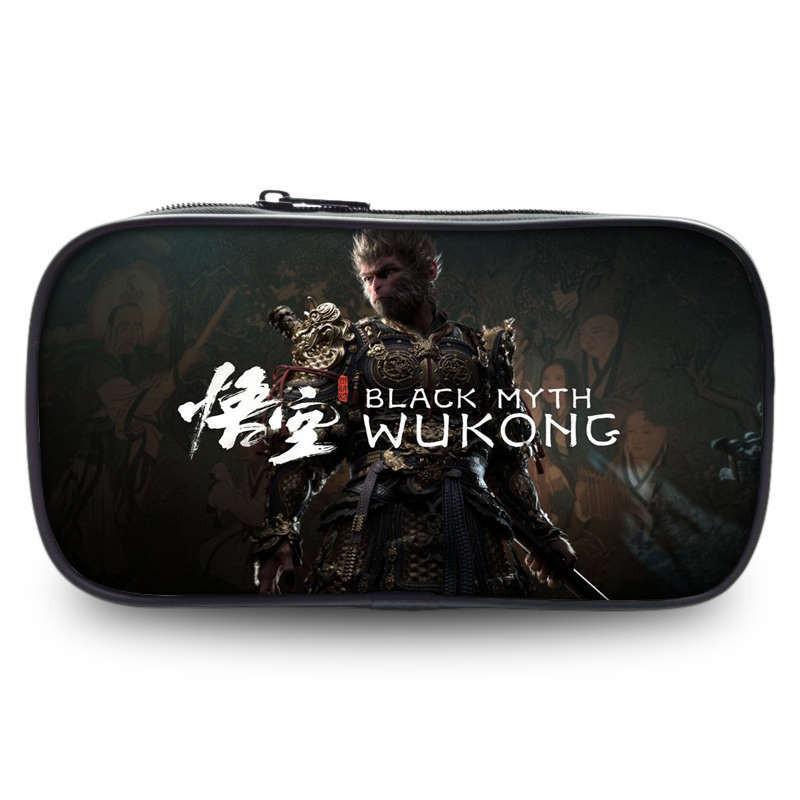 Wukong Myth Black Pen Case Double Layered  Large Capacity Fashionable Simple