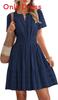 Cotton Floral Bohemian Aline Dress With Ruffle Details For Casual Spring Wear