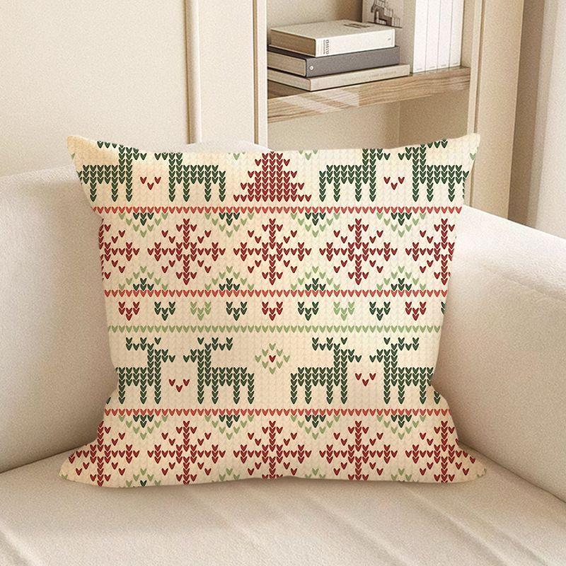 1Pc Christmas Pillow New Red Deer Double Sided Printing Christmas Gift Sofa Decoration Cute Cushion Waist Pillow Cover