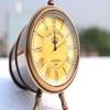 Brass Telescope Style Table clock Handmade Table Clock Brown Antique 15 cm