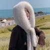 Winter Hat for Women Snow Hat, Women's Double-sided Thickened Scarf, Hat, Integrated Winter Warm Fox Hair Headhat