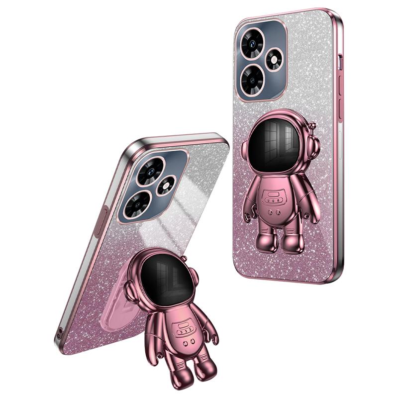 

For Infinix Hot 30 Case Phone Back Cover Cartoon Kickstand Glitter Powder Cell Phone Cases Pink