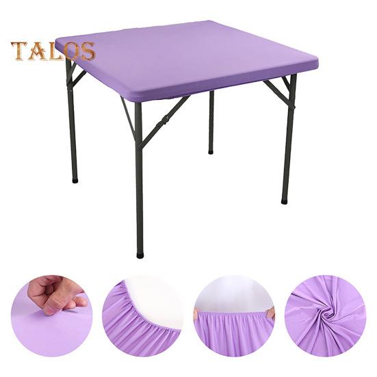 2 Pcs Stretchy Fitted Table Cover 34x34 Inch Square Tablecloth with Elastic Edge Solid Color Table Cloth for Kitchen Dining Picnic Patio Outdoor