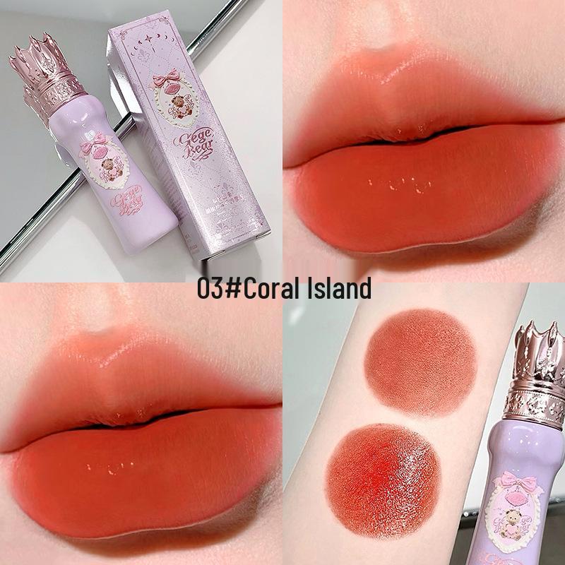 Gegebear Seidenvelours Lippen-Schlamm: Langanhaltender, Antihaftender, Aufhellender Lipgloss.