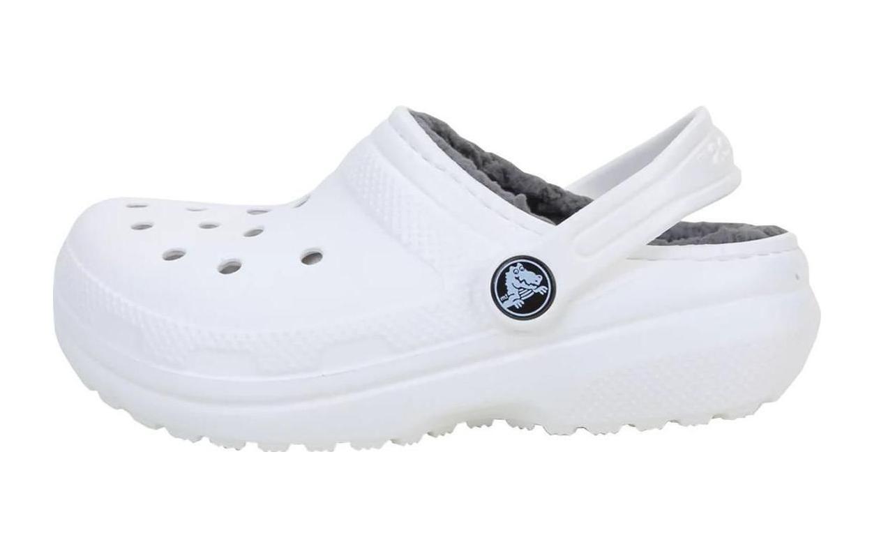 Crocs Classic Lined Thermal Kids  Slippers White Gray Kids  207010-10M 32-33