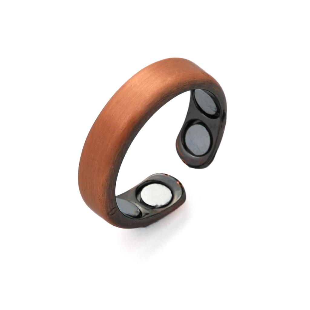 Magnetic Ancient Red Copper Brushed Opening Adjustable Bracelet Ring Spot Quick Delivery