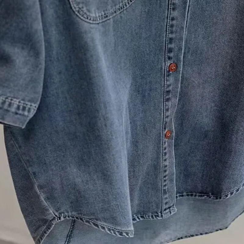 Shirt for Women Summer Oversize Cotton Loose Casual Long Sleeve Pullover Soft Loose Shirt Top