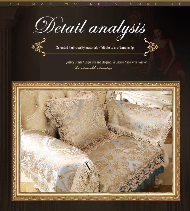 European Luxury Non-slip Sofa Cover & Throw Pillow Set - Universal Fit for All Seasons