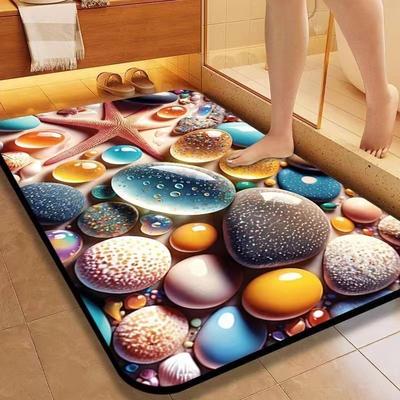 Water-absorbent Bathroom Floor Mats Toilet Water-absorbent Quick-drying Foot Mats Toilet Household Carpet Entrance Mat