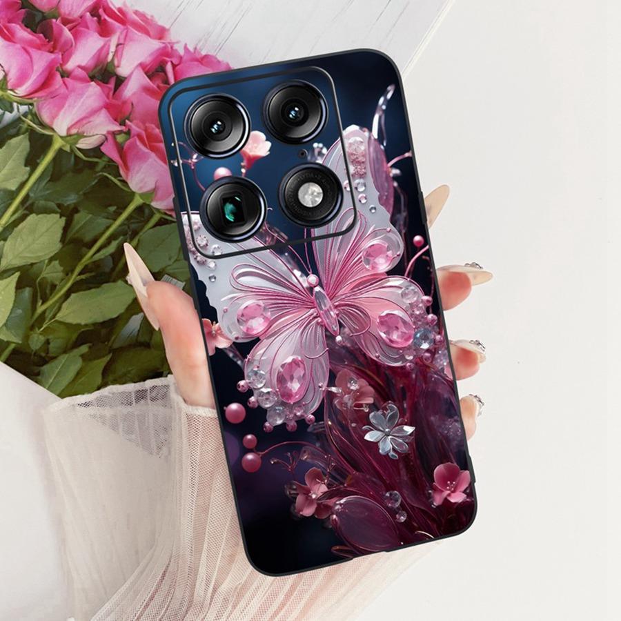 For Motorola Signature 5G Fashion Style Elegant Painted Phone Casing Cover Moto X70 Air Pro Soft Silicone Black TPU Case