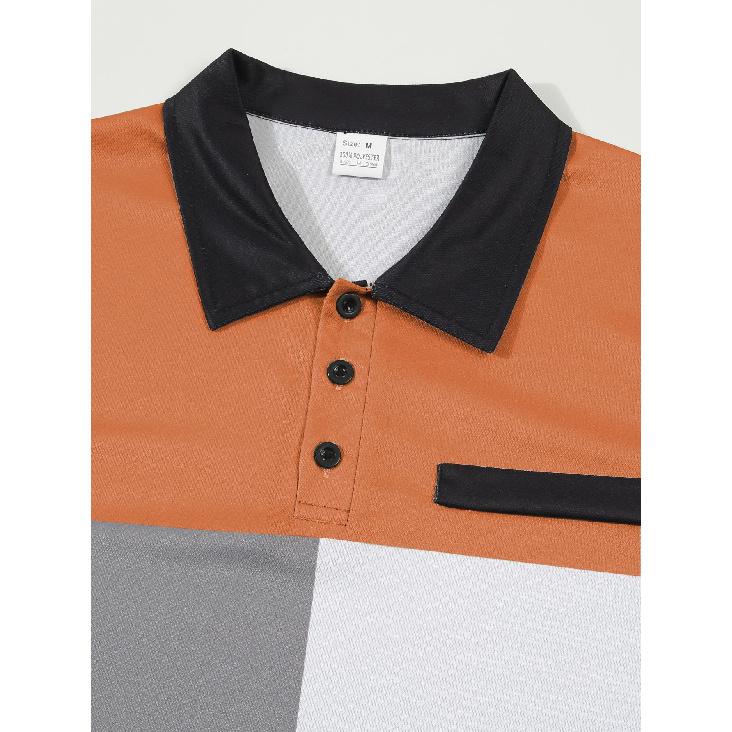 

Новая универсальная мужская рубашка-поло из чистого хлопка для спорта и фитнеса, деловая повседневная мужская однотонная футболка с короткими рукавами S оранжевый