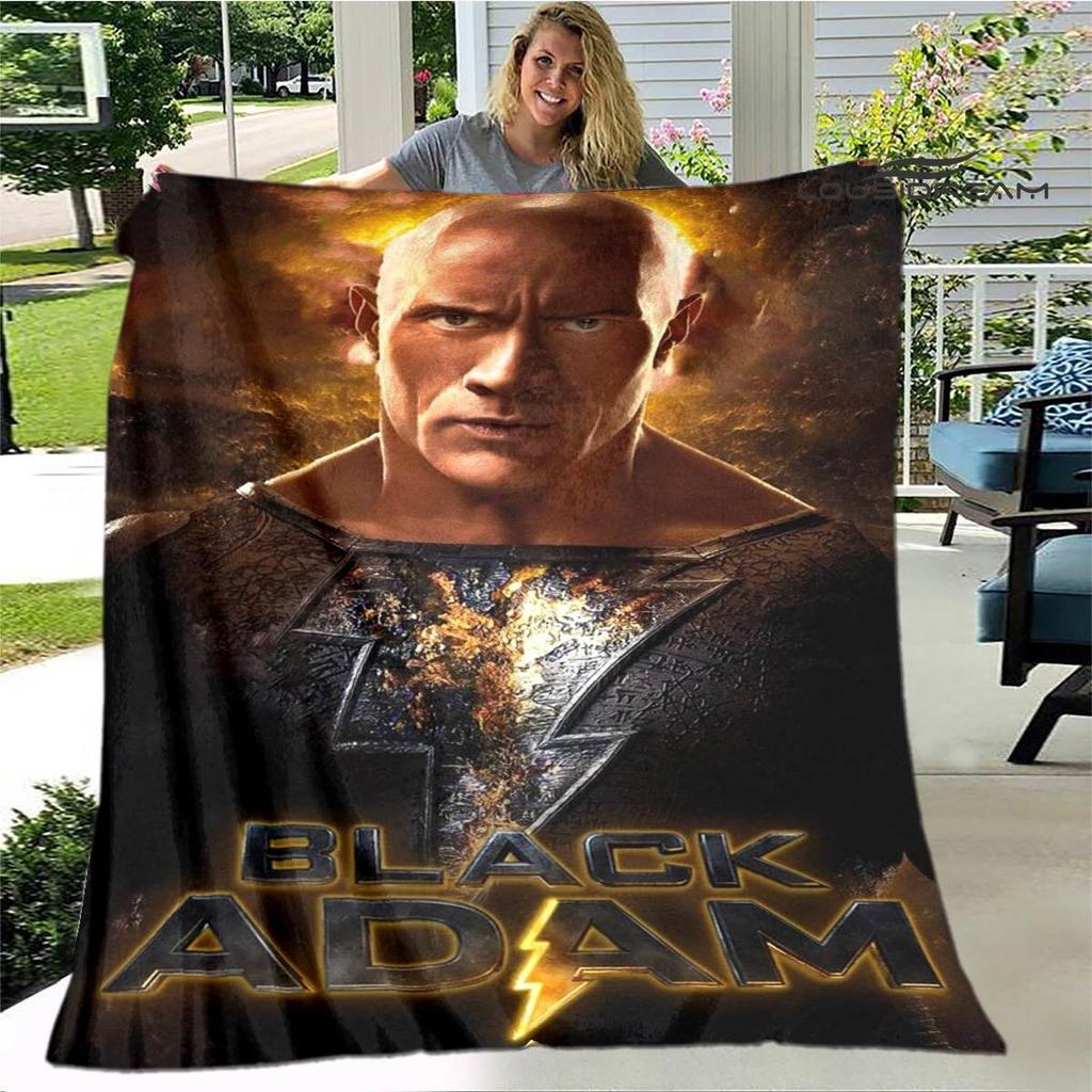 Black Adam poster printed blanket warming beautiful bed blanket flannel soft and comfortable home travel blanket birthday gift