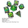 7 Teile/satz Grün Drachen Auge Würfel Vintage Tragbare Mini Klare Goldene Zahl Scharfe Kante Lustige Harz Polygonale Brettspiel Würfel prop