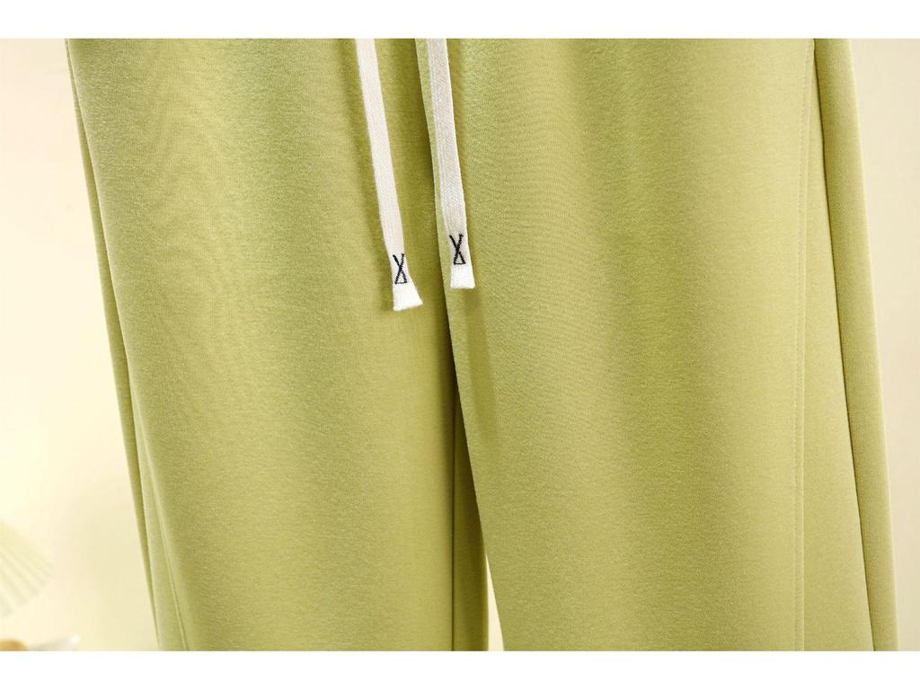 Spring Cotton Colorblock High Waist Casual Banana Pants - Plus Size, Slimming, Versatile Straight Leg with Pockets