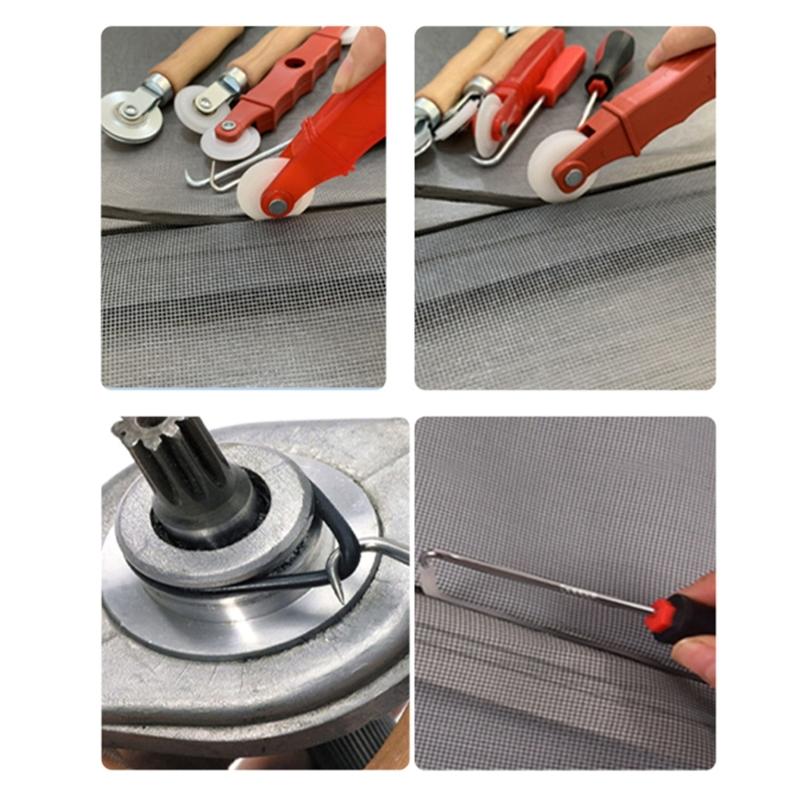 3 st Professionellt skärmverktyg, Fönsterskärm Spline Rullverktyg med Trähandtag Lagerhjul Skärmdörr Reparationssats