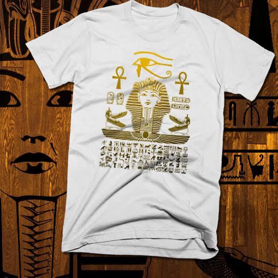 Egyptian t-shirt S-3XL, Kemet Pharaoh Ankh Eyes of Horus Hotep Nefertiti white 4XL