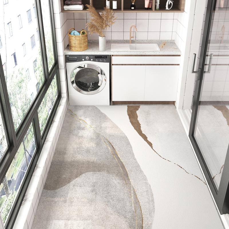 Striped PVC Kitchen Carpet Living Room Non-slip Leather Rugs Thick Entrance Door Mat Balcony Waterproof Oil-proof Large Area Rug