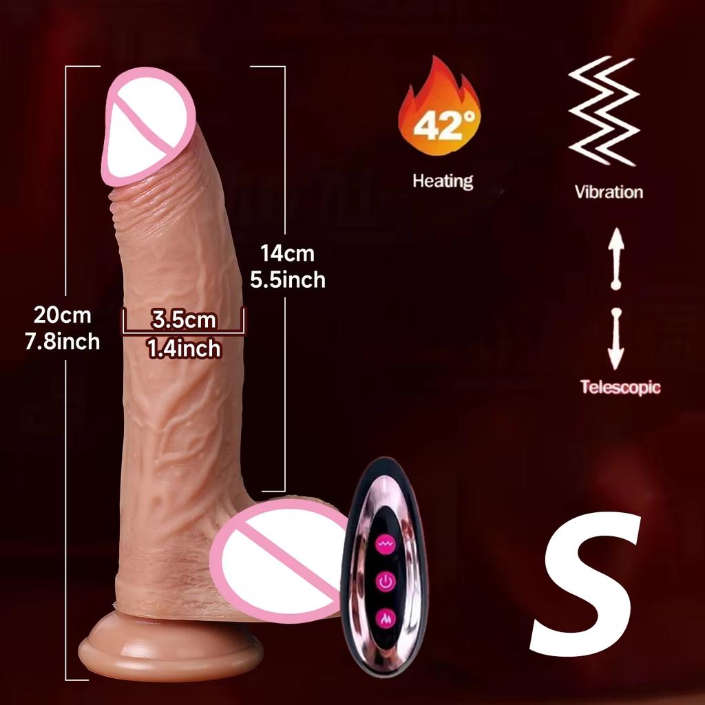 Thrusting Dildo Vibrator Sex Toys Realistic Silicone Penis Remote Control Telescopic Dildos Adult Toy for Women Masturbation 18+