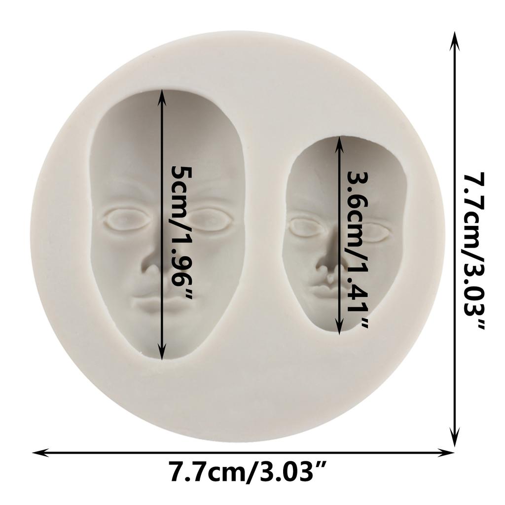 Man Face Silicone Mould Cupcake Topper Fondant Moulds DIY Doll Clay Resin Mould Fondant Cake Decorating Tools Candy Clay Chocolate Mould