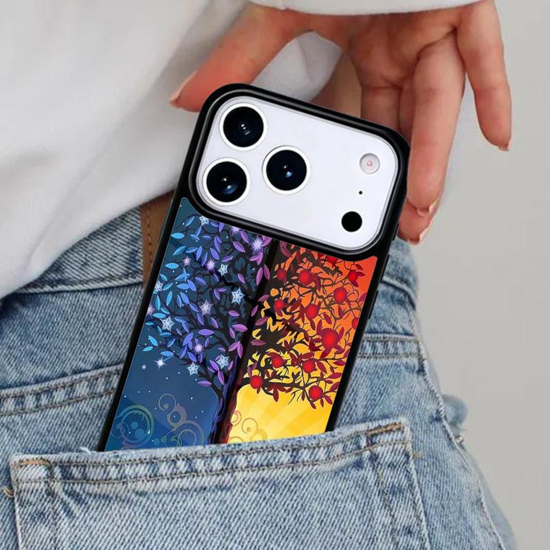 Day Night Tree Phone Case for iPhone 16e 15 14 13 12 17 Pro Max Plus Air 17pro Cover Coque