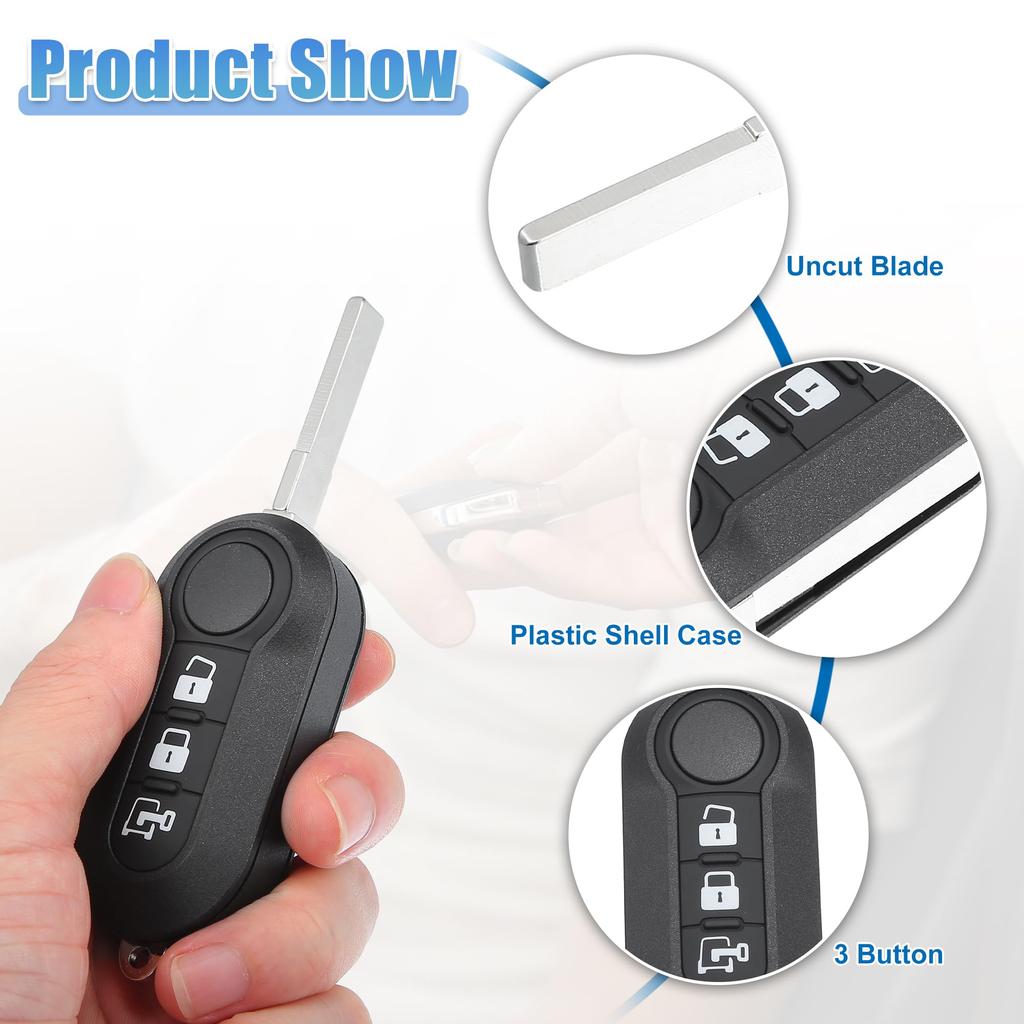 ACROPIX 1 Stück 3-Knopf Keyless Entry Fernbedienung Schlüsselanhänger Schale Gehäuse Abdeckung für
