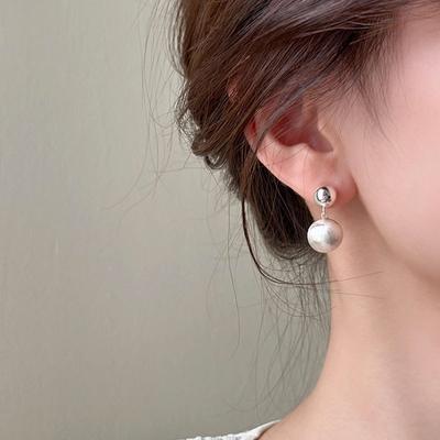 Brushed Round Bead Earrings  New Light Luxury Earrings  Niche and High-end