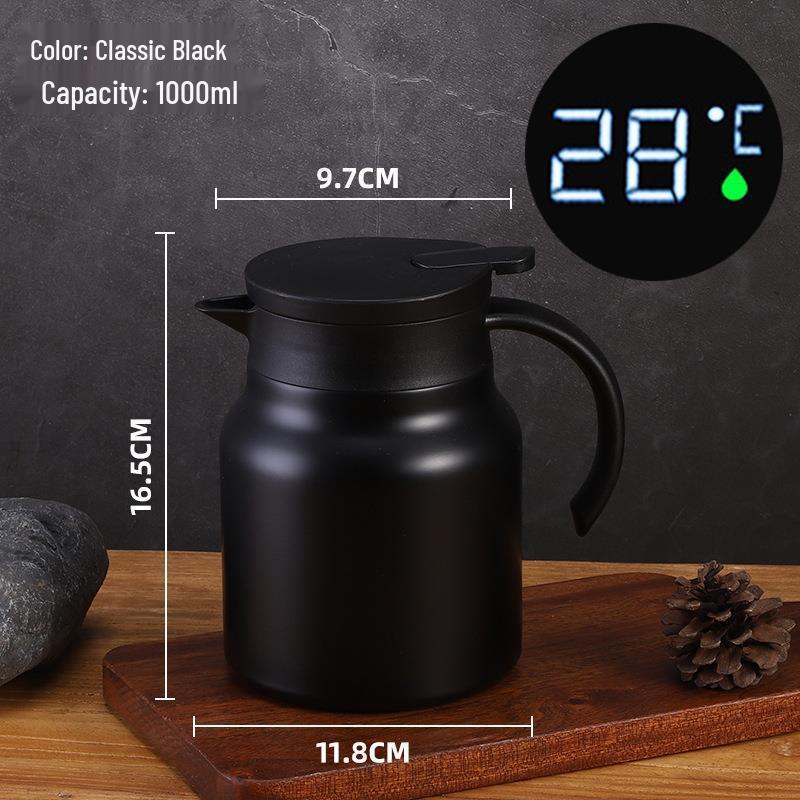 Office Health Stainless Steel Insulated Teapot and Water Bottle - 72-Hour Heat Retention, Tea Separation Feature.