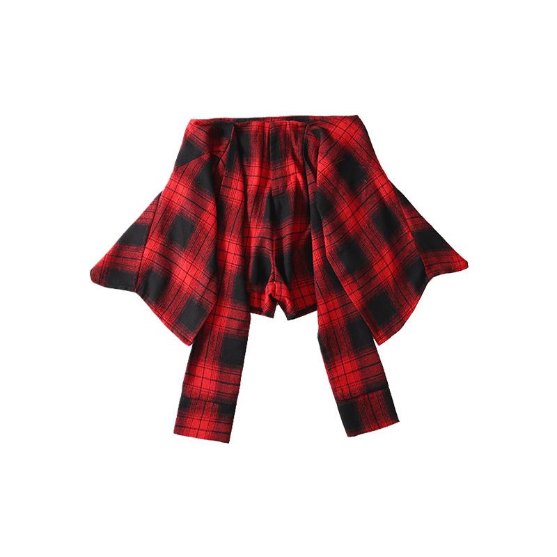 

Children S Jazz Dance Costumes Girls Korean Version Of Exposed Button Plaid Skirt Children S Jazz Pop Dance Costumes Summer 170cm