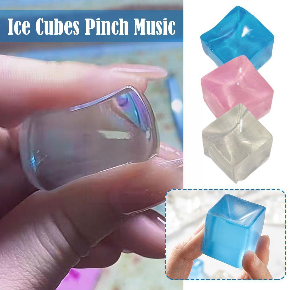 Mini Blocco di Ghiaccio in TPR Giocattolo Pallina Antistress Novità Decompressione Trasparente Fidget Giocattoli da Spremere Cubo Giocattolo Squee R9R6