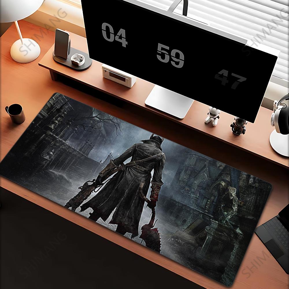 Spiel Bloodborne Großes PC-Mauspad Gamer XXL Desktop-Dekoration Computer Großes Gaming-Mauspad xmm Tisch Schreibtischmatte Teppich