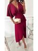 2023 European & American Casual V-Neck Irregular Evening Dress for Women