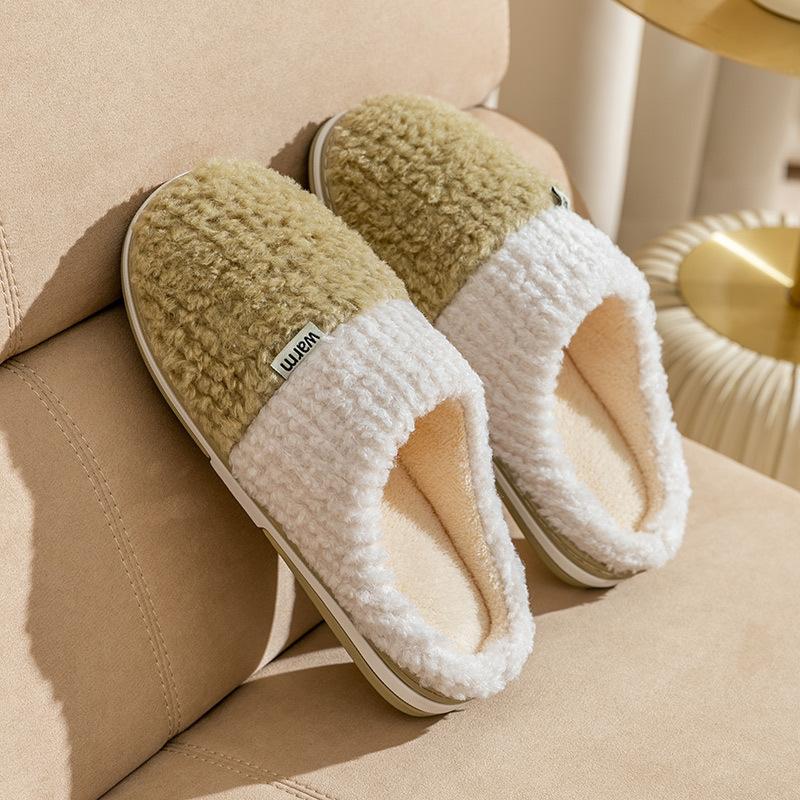 Cotton slippers women spring and autumn home indoor non-slip home winter warm winter couple plush men