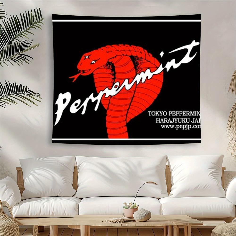 

Vintage Tokyo Peppermint Snake Tapestry Wall Hanging Harajuku Style Gothic Punk Retro Art Poster for Dorm Room Decoration 74x94cm(29x37in)