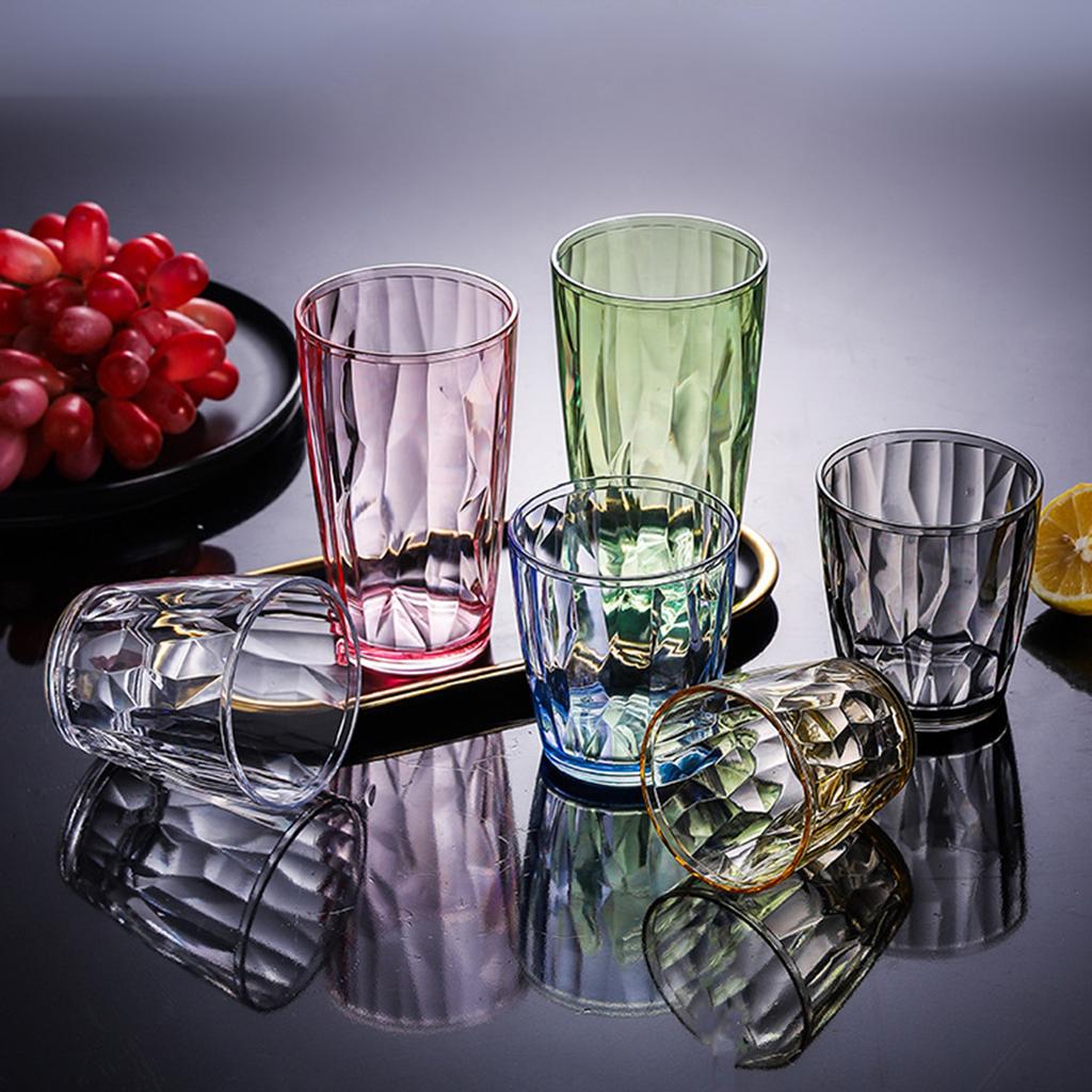 Unbreakable Drinking Glasses 210ml Acrylic Shatterproof Water Tumblers Reusable Fruit Juice Beer Champagne Cup for Bar