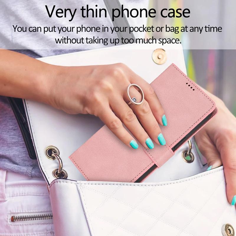 For iPhone 16 Case PU Leather Phone Cover Card Holder Magnetic Clasp Protective