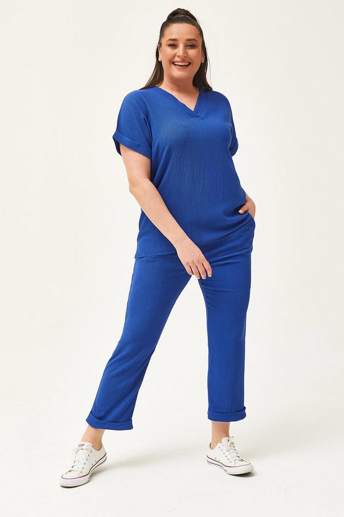 Damenmode Übergröße Trainingsanzug Set Plus Size Capri Grün Trainingsanzug Set